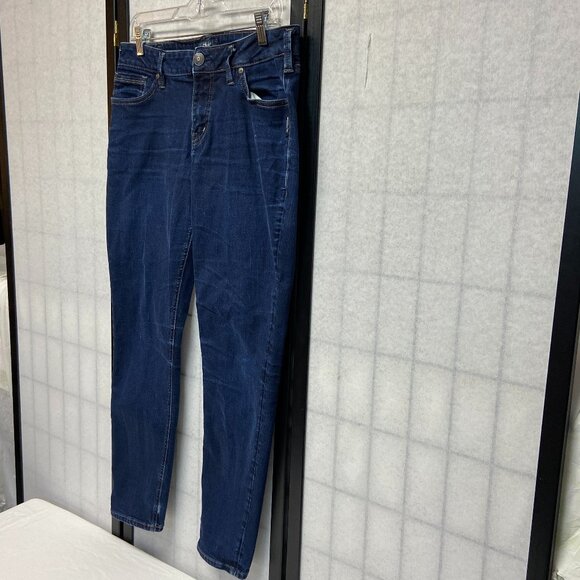 Silver MidRise Skinny Stretch Light Distress Aiko Ankle Jeans Dark Denim Wash 33 - Picture 4 of 13